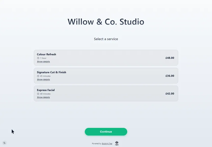 Complete a consultation form recorded in the real Booking Tree interface with dummy data